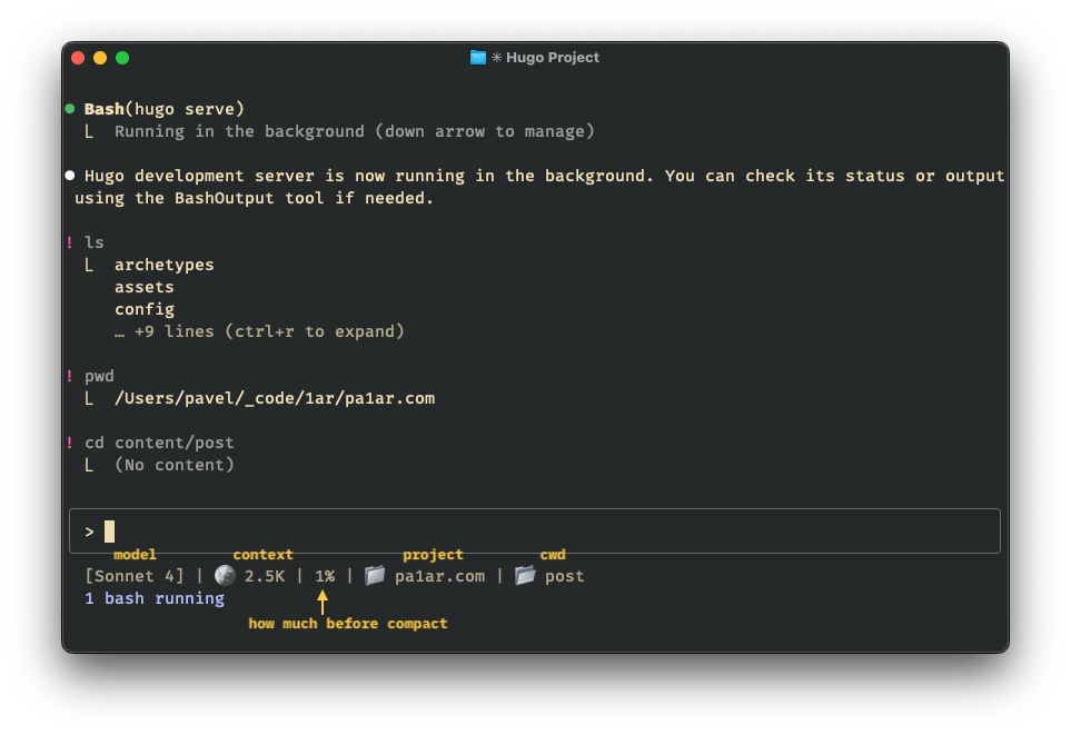 custom claude code statusline