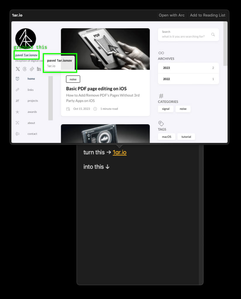 pick URL from the page you want to create thumbnail for